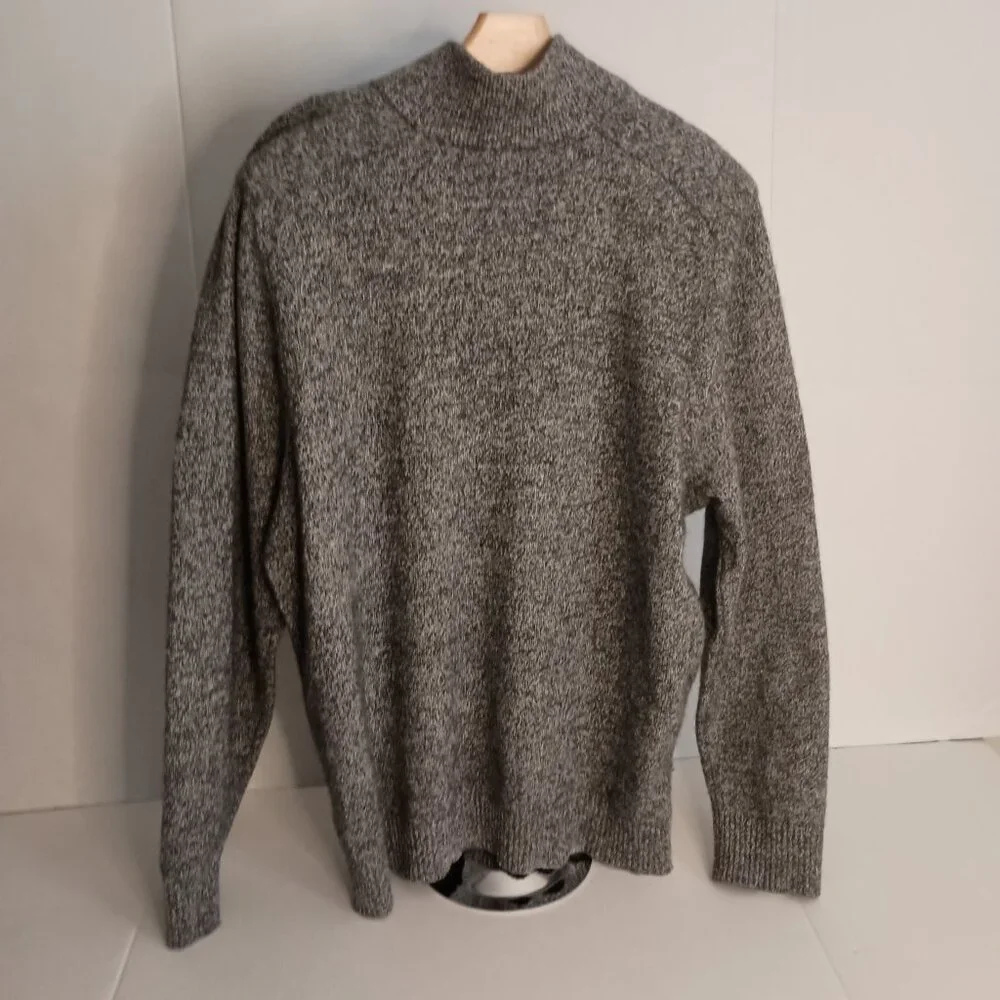 J Crew Sweater 1/4 Zip Warm Classic Gray/Black/White Men’s Size XL VGUC - Picture 3 of 13